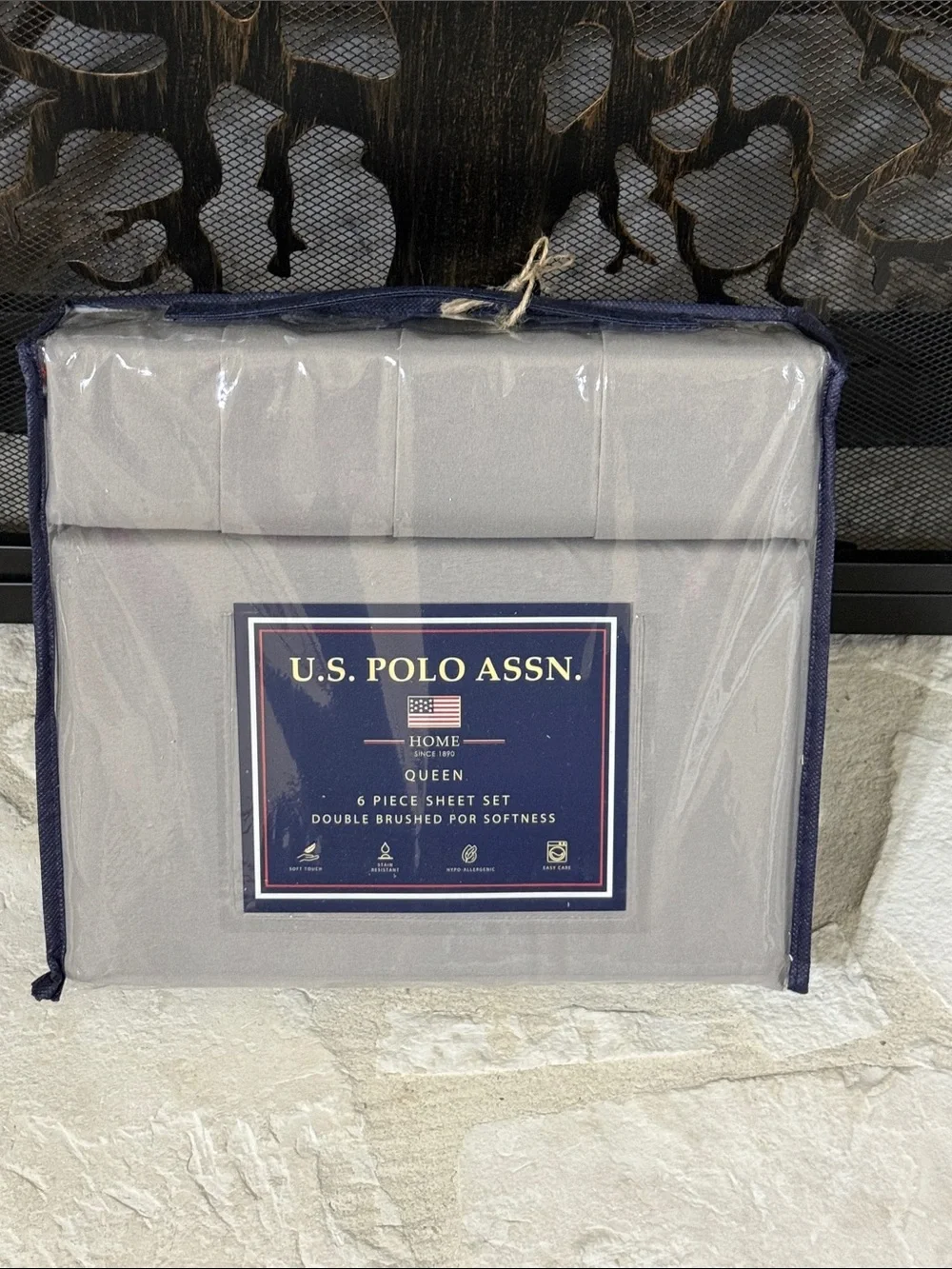 U.S. Polo Assn. Queen 6-Piece Sheet Set - Gray